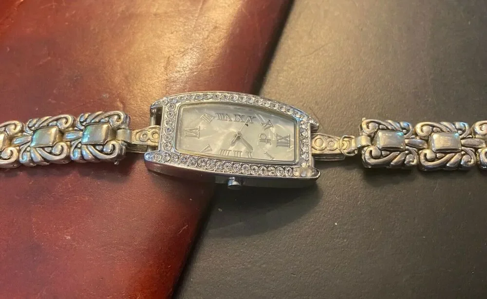 Women's Daisy Fuentes Watch,Silver Tone with MOP Face,Crystal Accents, DF1039